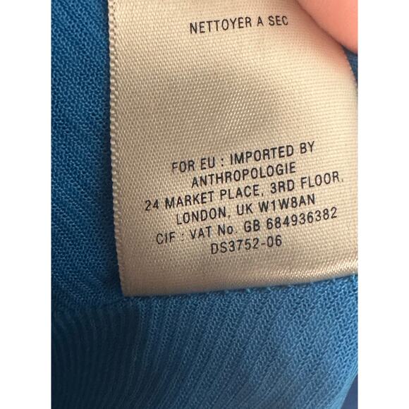 Maeve Sz S Blue and White Polka Dot Fit & Flare Dress Sleeveless Anthro Tradwife - Picture 9 of 9